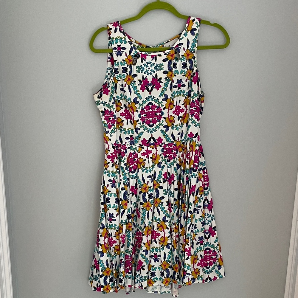 Vibrant Floral Print Mini Dress